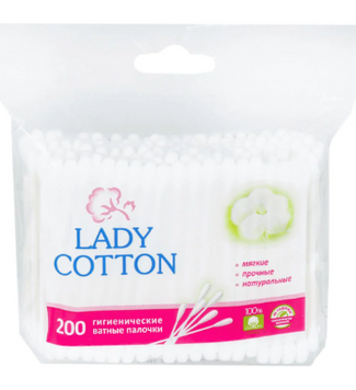 Ватні палички Lady Cotton в п/е пакет 200 шт 4820048487368 фото