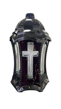 Лампадка без свечи КРЕСТ черная/молочная 4821000001448 фото